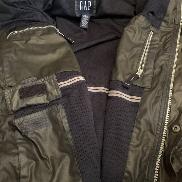 Gap Unisex Waxed Jacket Black Style #776050-00 Sz Medium Oversized - Picture 12 of 15
